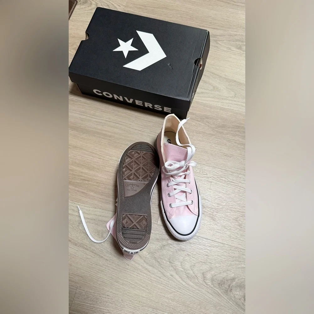 Converse Pink Low-Top Canvas Sneakers with White Accents